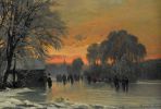 a-winter-scene-in-the-evening-red-1883-by-anders-andersen-lundby